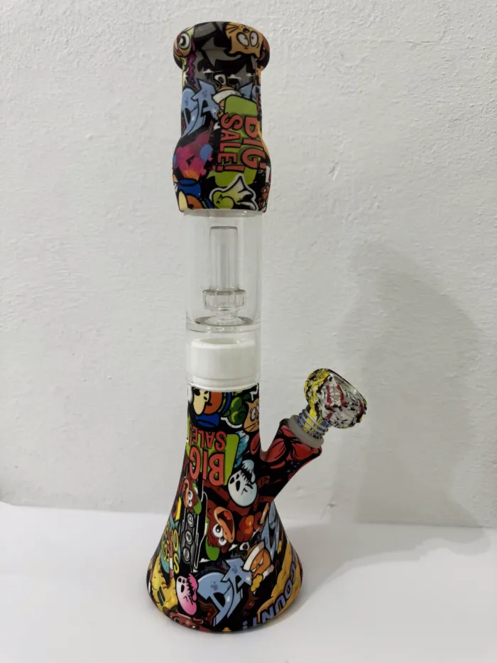 bong silicona y vidrio 32cm