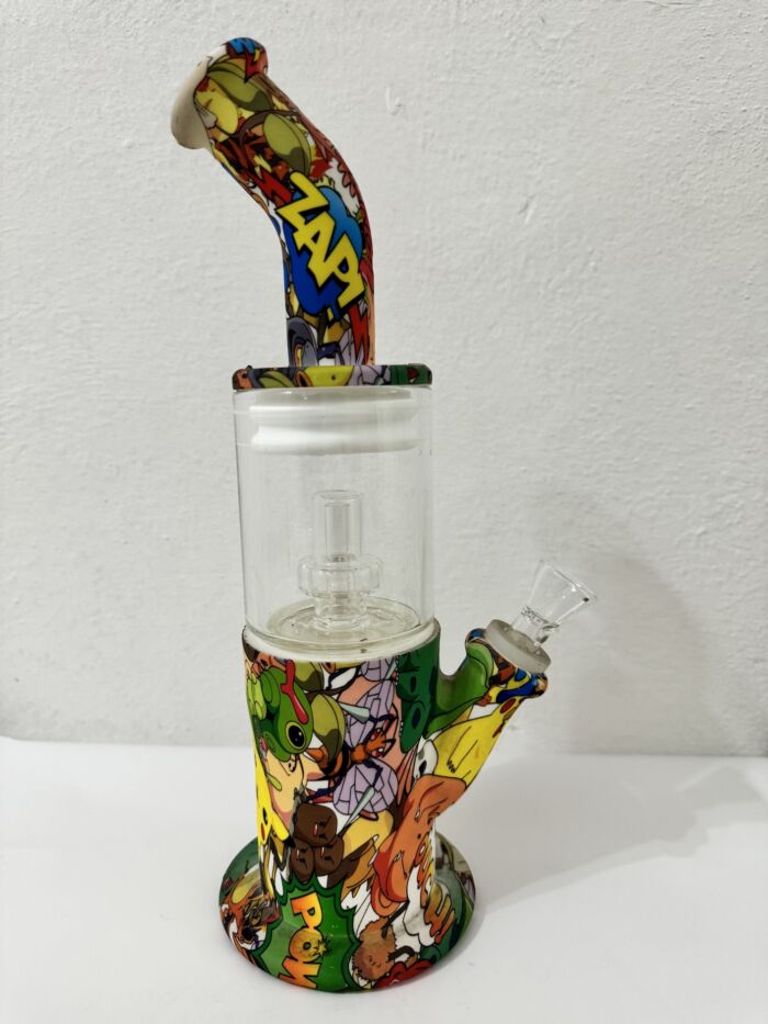 bong silicona y vidrio poke 30cm